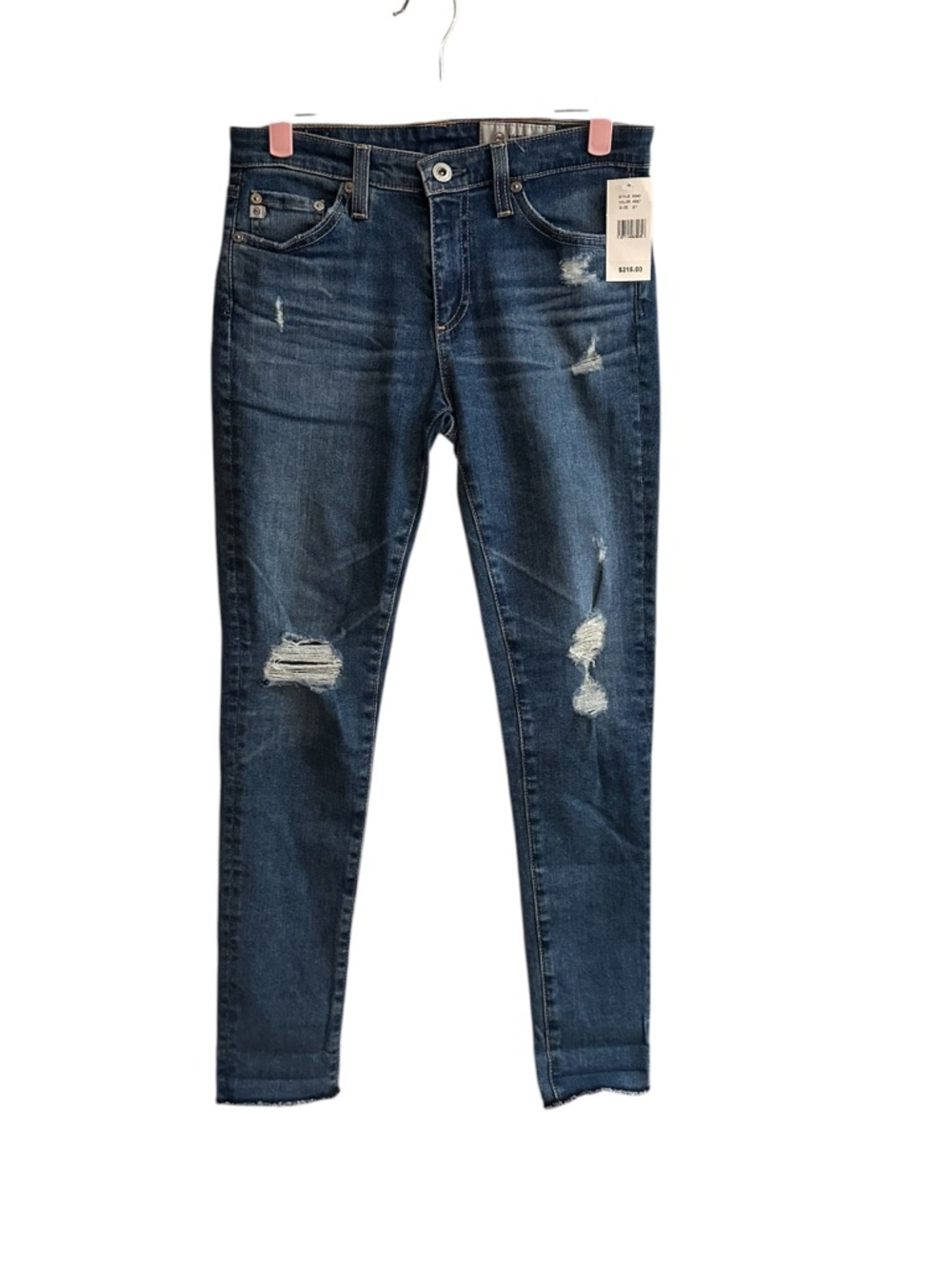 Ag Adriano Goldschmied Dark Blue Distressed Skinny Jeans Women’s 27 NWT